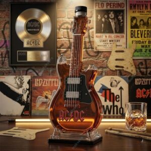 AC/DC Guitar Shaped Whiskey Bottle