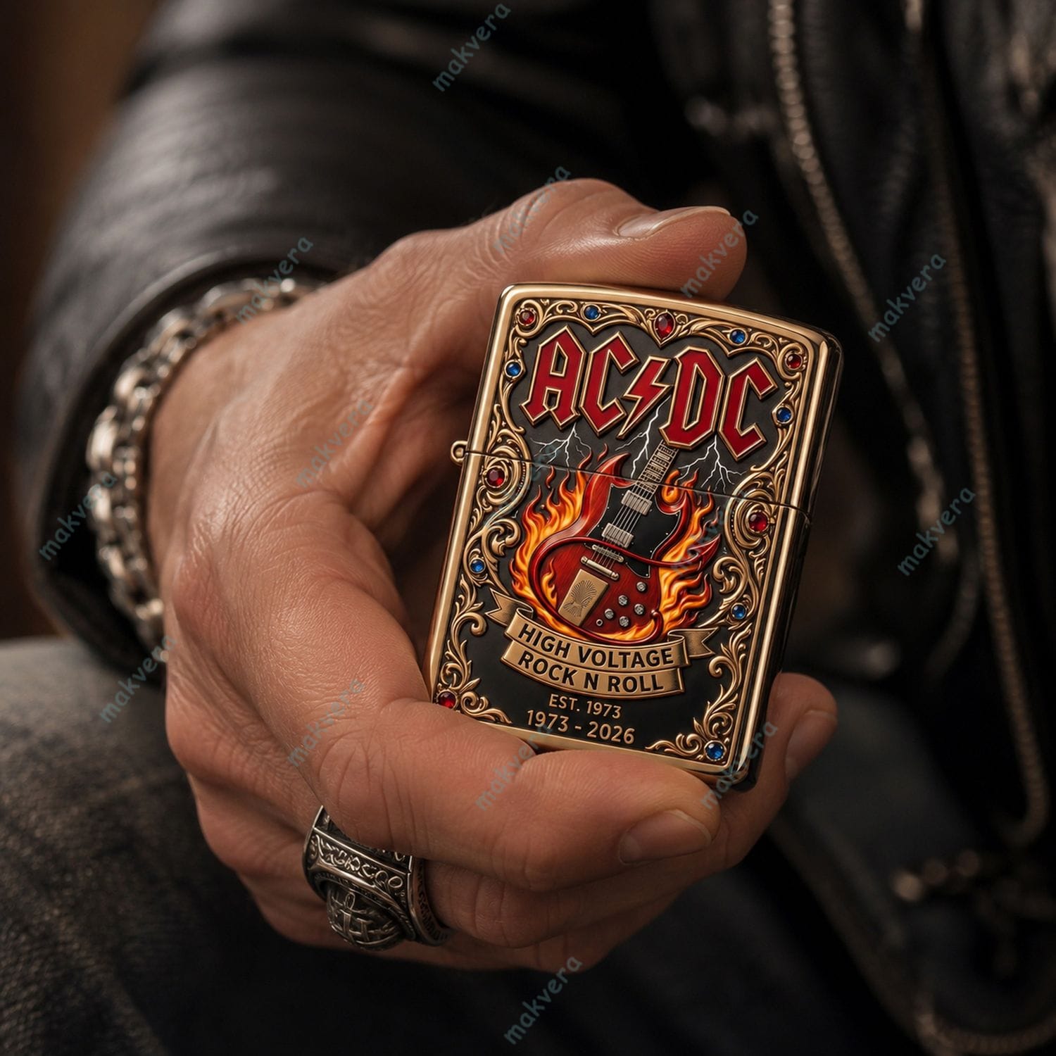 AC/DC High Voltage Est 1973 Zippo Case 2 AC/DC High Voltage Est 1973 Zippo Case 2
