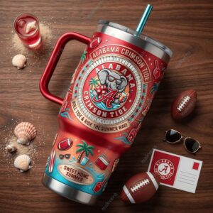 Alabama Crimson Tide The Summer Wave Tumbler 1 Alabama Crimson Tide The Summer Wave Tumbler 2