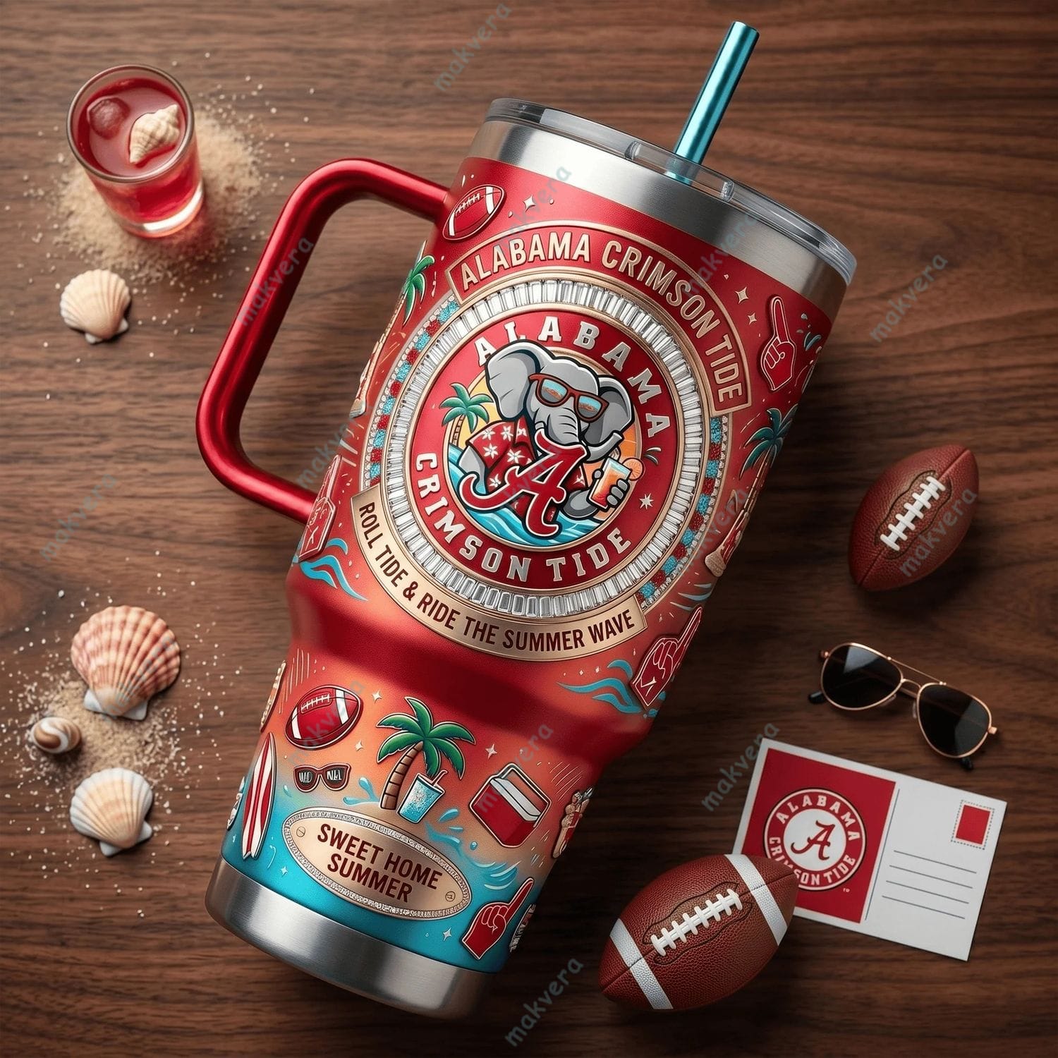 Alabama Crimson Tide The Summer Wave Tumbler 2 Alabama Crimson Tide The Summer Wave Tumbler 2