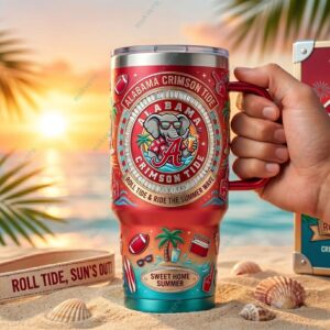 Alabama Crimson Tide The Summer Wave Tumbler 2 Alabama Crimson Tide The Summer Wave Tumbler 3