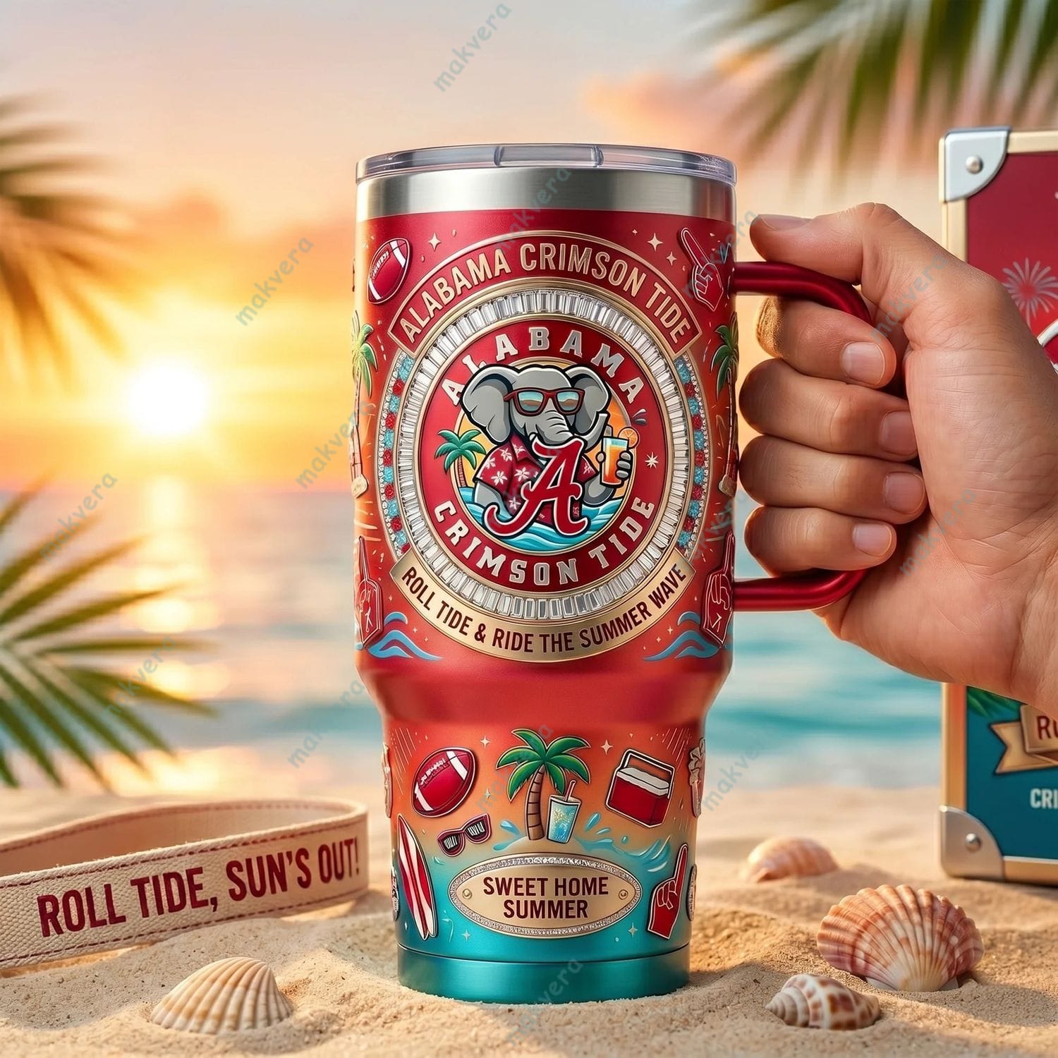 Alabama Crimson Tide The Summer Wave Tumbler - Makvera Store