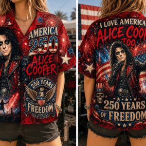 Alice Cooper Too Happy 250 Years Of Freedom Hawaiian Shirt
