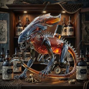 Alien Queen Black Rum Whiskey Bottle 2