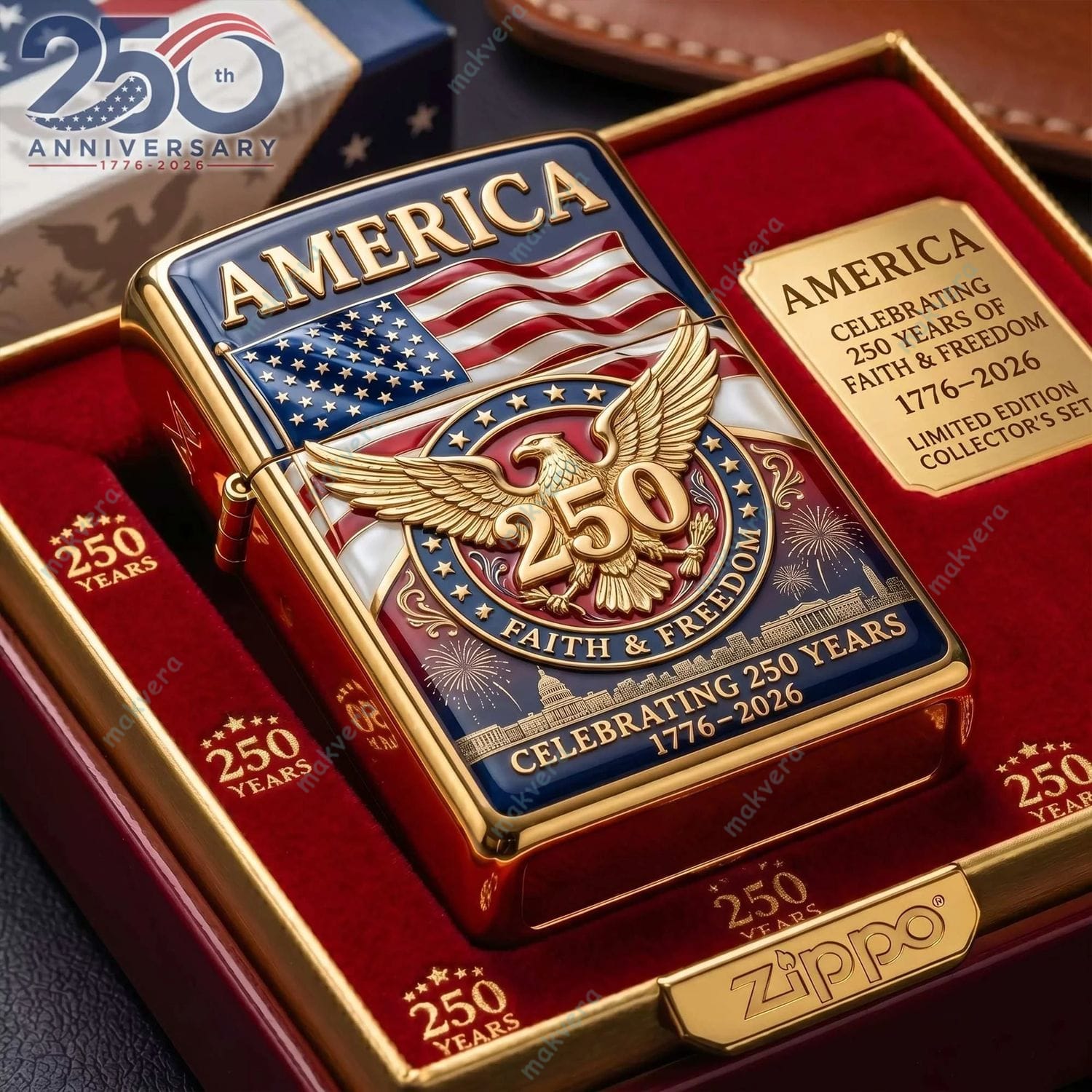 America Celebrating 250 Years 1776-2026 Zippo Lighter America Celebrating 250 Years 1776-2026 Zippo Lighter