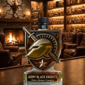 Army Black Knights Custom Whiskey Bottle