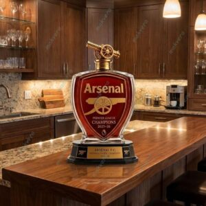 Arsenal FC Premier League Champions 2025-2026 Whiskey Bottle