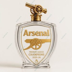 Arsenal FC Premier League Champions 2025-2026 Whiskey Bottle