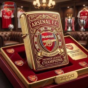 Arsenal FC The Gunners Premier League Champions Zippo Case