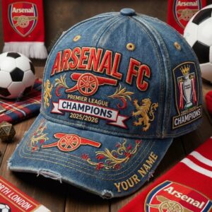Arsenal Premier League Champions 2026 Custom Cap