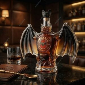 BACARDÍ Rum Sculpted Bat Whiskey Bottle