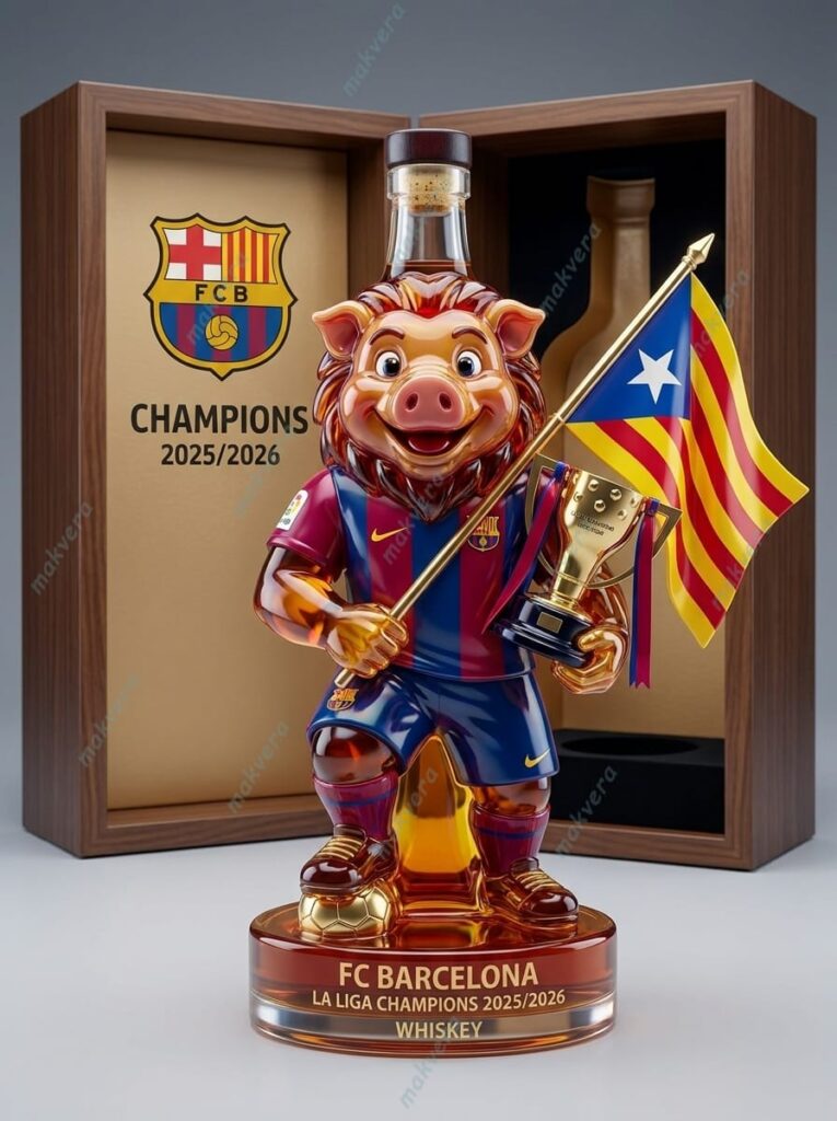 Barcelona La Liga 20252026 Champions Whiskey Bottle