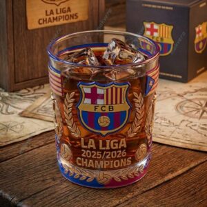 Barcelona La Liga 2025-2026 Champions Whiskey Glass