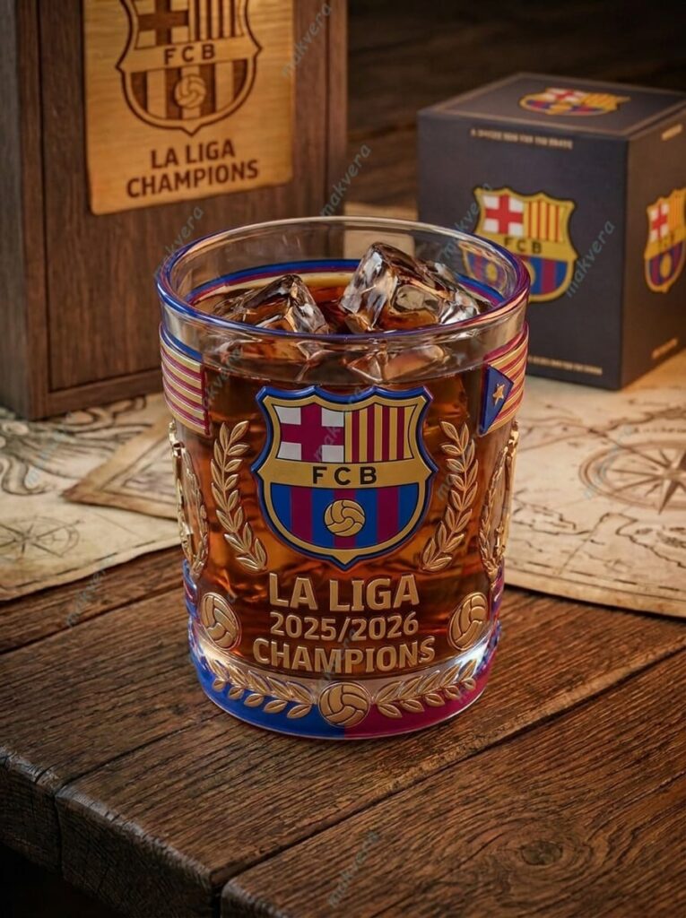 Barcelona La Liga 2025-2026 Champions Whiskey Glass