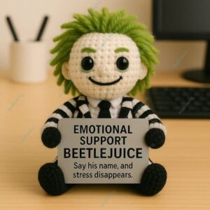 Beetlejuice Emotional Support Crochet Doll 3