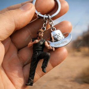 Chuck Norris Memorial Keychain 1940–2026 2