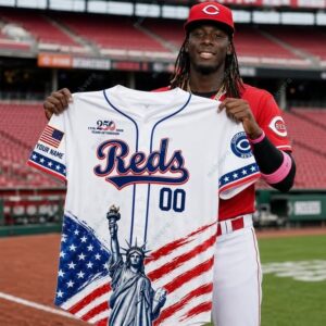 Cincinnati Reds x 250 Years USA Anniversary Patrio Baseball Jersey 2