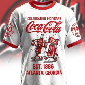 Coca Cola 140 Years Est 1886 Atlanta Georgia 3D Shirt 3