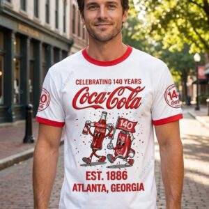 Coca Cola 140 Years Est 1886 Atlanta Georgia 3D Shirt