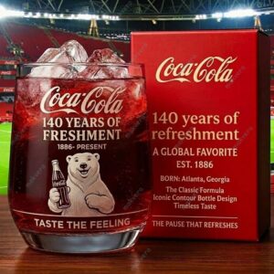 Coca Cola 140 Years Of Preshment Whiskey Glass 2