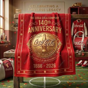 Cola EST. 1886 140Th Anniversary Fleece Blanket 2