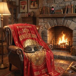 Cola EST. 1886 140Th Anniversary Fleece Blanket