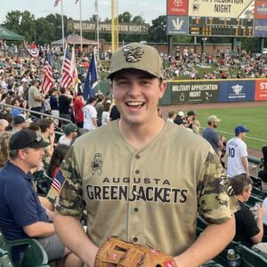 Custom Augusta GreenJacket Military Appreciation Night 2026 Baseball Jersey
