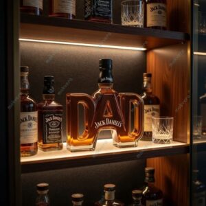 Custom DAD Father's Day Shaped Whiskey Bottle 2