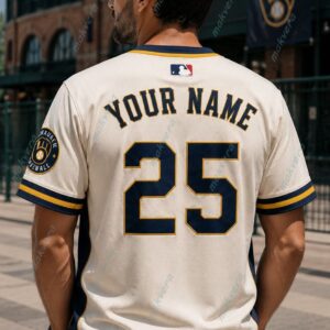 Custom Milwaukee Brewers MLB Baseball Jersey 3
