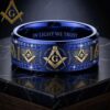 Free And Accepted Masons Est 1717 Tungsten Ring