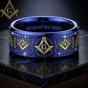 Free And Accepted Masons Est 1717 Tungsten Ring