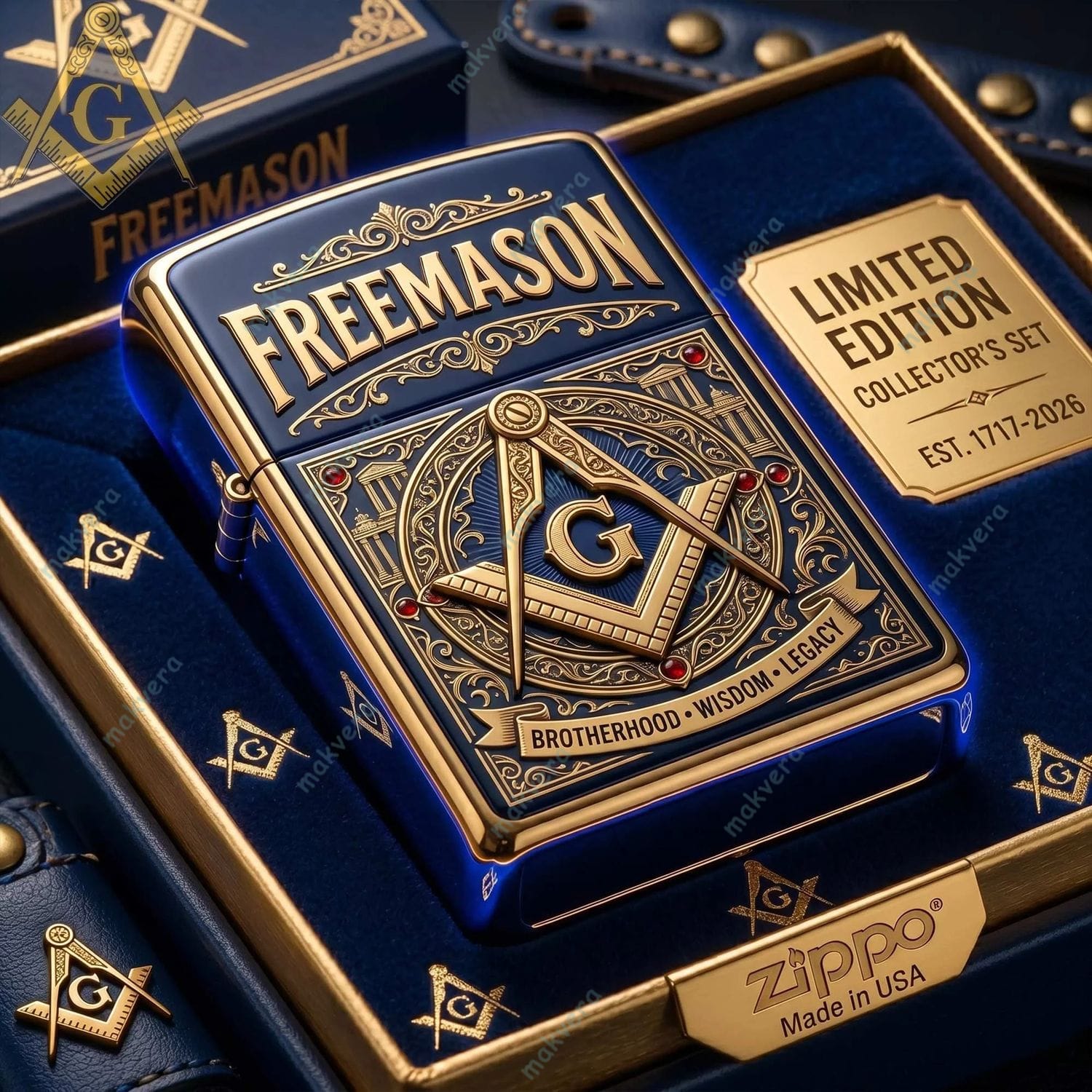 Freemason Brotherhood Wisdom Legacy Zippo Case Freemason Brotherhood Wisdom Legacy Zippo Case