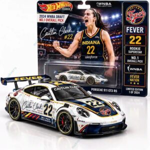 Hot Wheels Caitlin Clark WNBA Indiana Fever Porsche 911 3