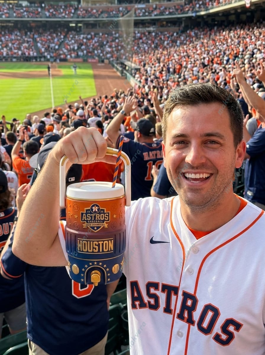 MLB Cooler Cup 2026 – Sports Insulated Tumbler for Baseball Fans 7 Houston Astros Baseball 2026 Cooler Cup 2