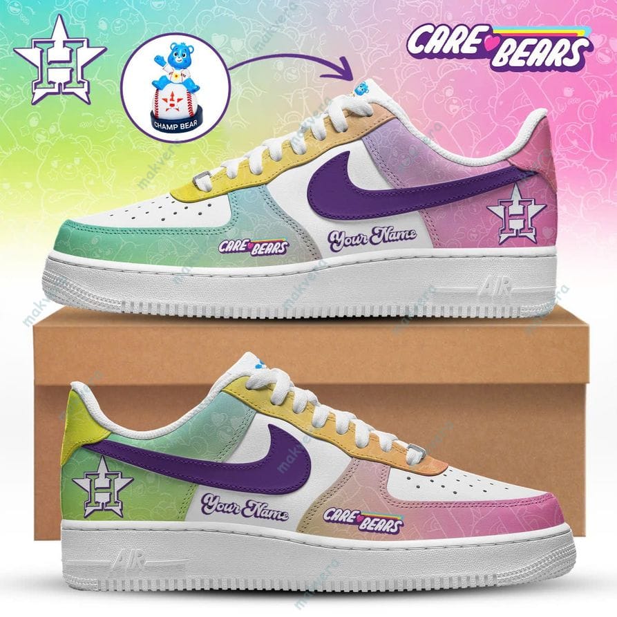 Houston Astros Care Bears Night Custom Air Force 1 Sneaker 2 Houston Astros Care Bears Night Custom Air Force 1 Sneaker 2