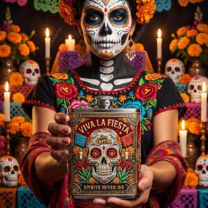 Jose Cuervo Day Of The Dead Spirits Never Die Hip Flask 2