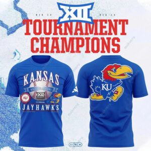 Kansas Jayhawks Blue 2026 Big 12 Baseball Tournament Champions Shirt