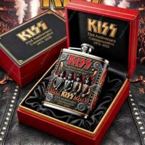 Kiss 53rd Anniversary Commemorative 1973-2026 Hip Flask