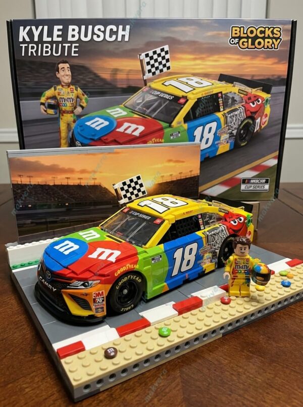 Kyle Busch's #18 M&M's Car Building Block Set - Makvera Store