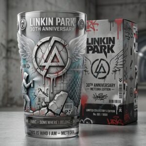 Linkin Park 30Th Anniversary Beer Glass 1 Linkin Park 30Th Anniversary Beer Glass 2