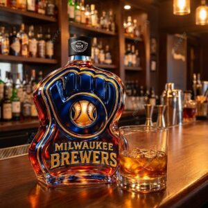 Milwaukee Brewers Baseball Whiskey Bottle