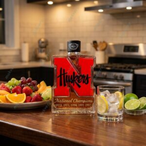 Nebraska Cornhuskers 5-Time National Champions Whiskey Bottle 2