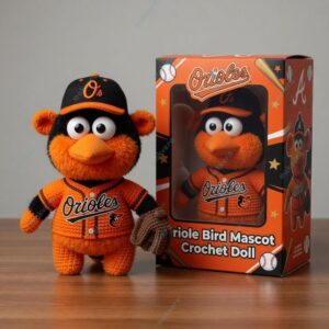 Oriole Bird Mascot of Baltimore Orioles Crochet Doll 2