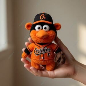 Oriole Bird Mascot of Baltimore Orioles Crochet Doll 3