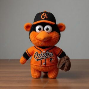 Oriole Bird Mascot of Baltimore Orioles Crochet Doll