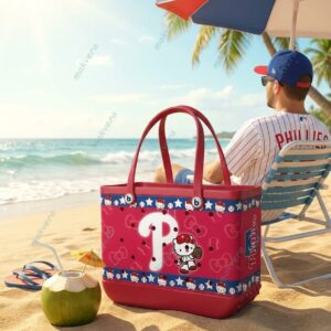 Philadelphia Phillies Pink Kitty Game Day Rubber Beach Bag
