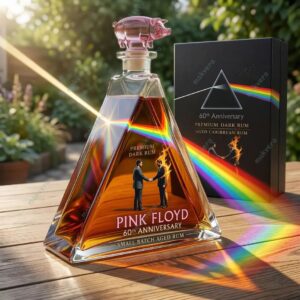 PINK FLOYD 60TH Anniversary Black Rum Rainbow Whiskey Bottle 2