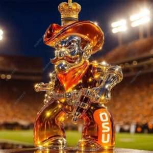 Pistol Pete Oklahoma State Cowboys Whiskey Bottle 3
