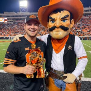 Pistol Pete Oklahoma State Cowboys Whiskey Bottle