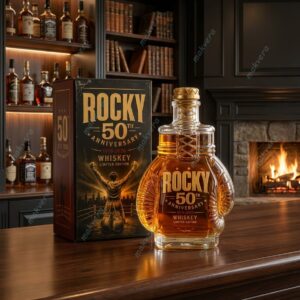 Rocky 50th Anniversary 1976-2026 Whiskey Bottle
